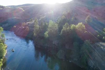 Fly fishing Montana in spring near Billings The Stillwater River near Billings is a good fishery in spring.