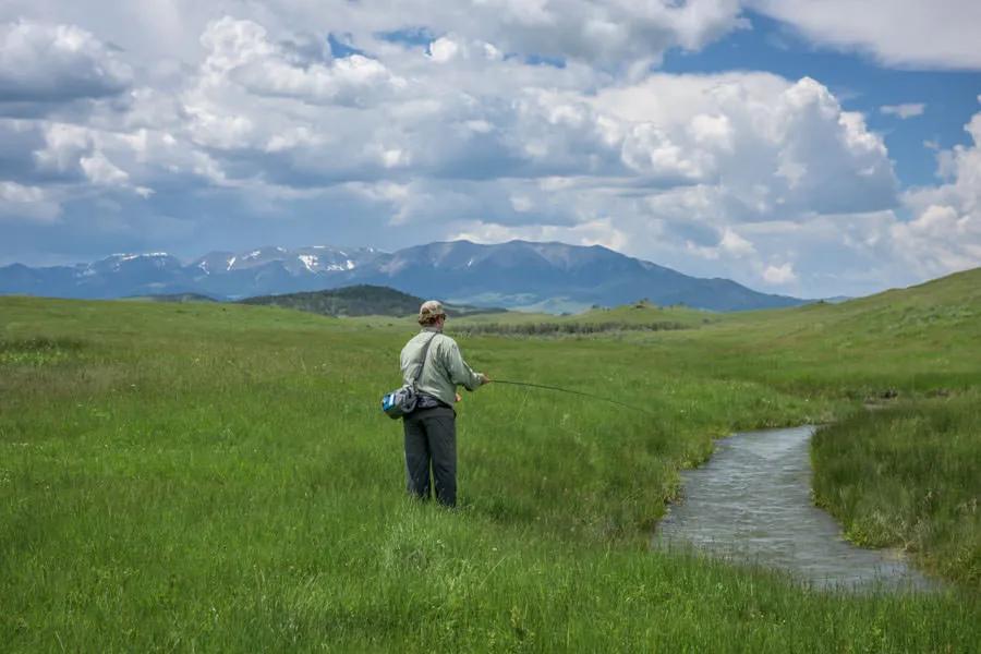 Fishing in a Small Creek 