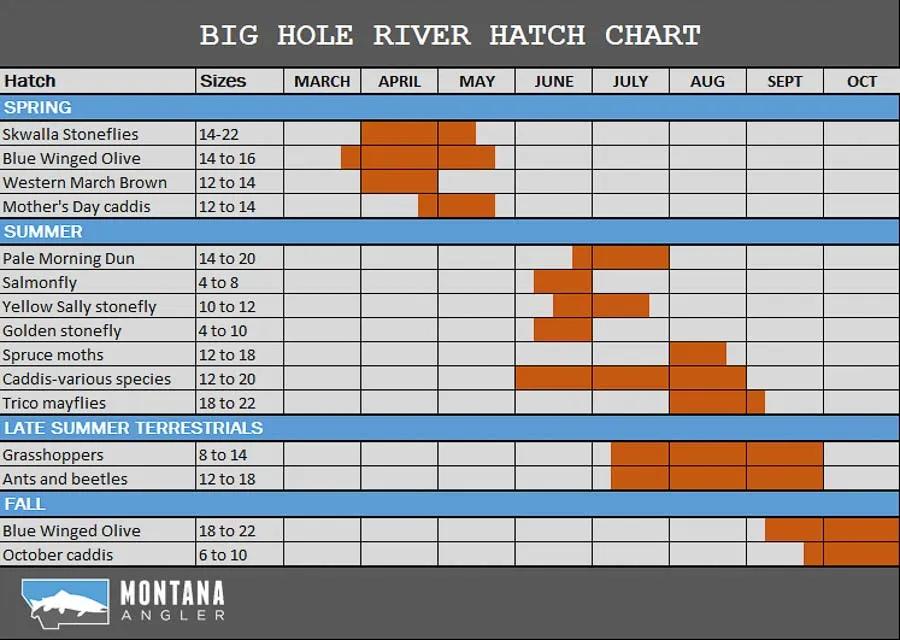 Fly Fishing Hatch Charts