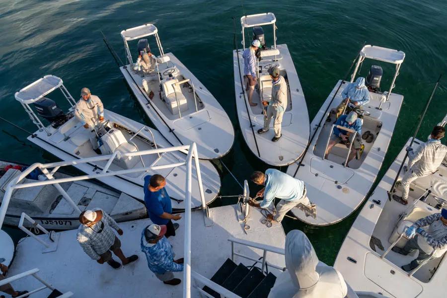 Each morning 6 skiffs arrive at the mother ship before the day begins. The experienced guides are mostly from the larger island to the West (the Isla de Juventud) and most of them have spent most of their lives exploring these waters.