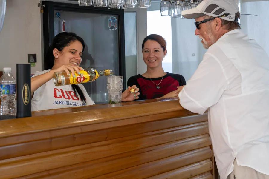 A cold mojito or Cuba libre after a day on the water is welcome refresher.