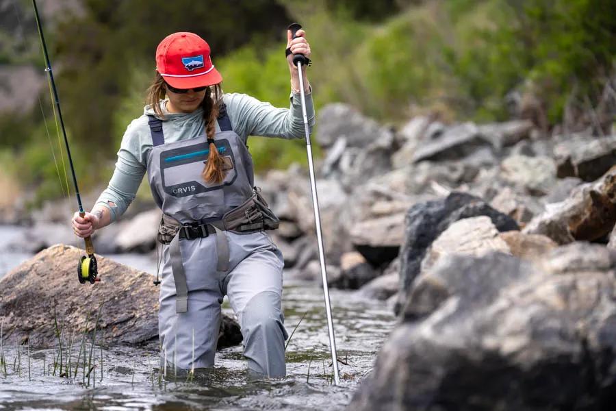 Carrying a wading staff helps to wade safely and also access more fishing spots