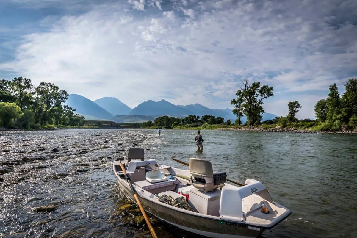 Fly fishing the Yellowstone River in early July