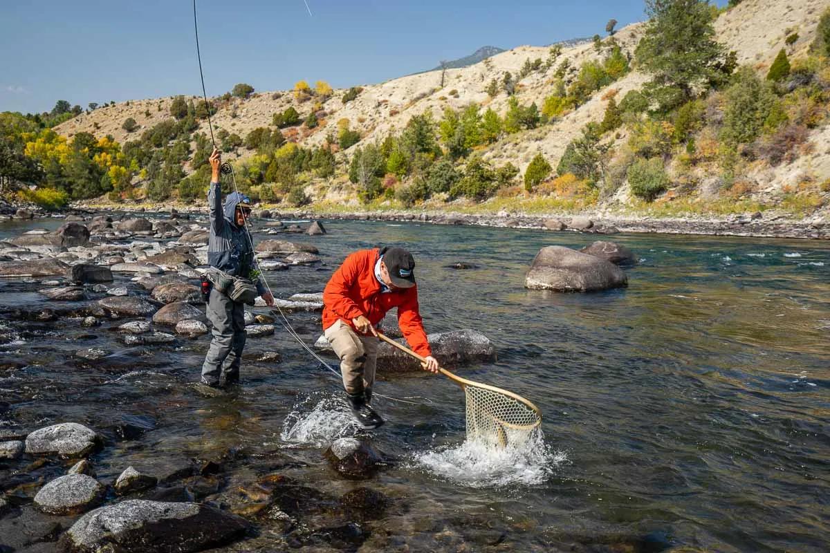 Landing a fish is always a nice reward for making a good, and effective, fly cast. 