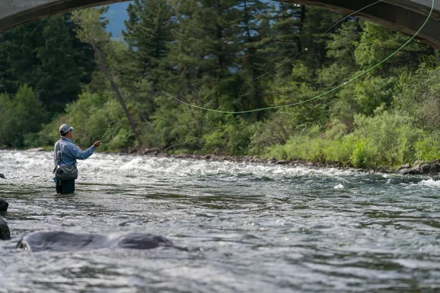 Learning to cast a wider loop is a helpful skill when fishing weighted, tandem subsurface rigs. A wide loop reduces the risk of tangles while casting.