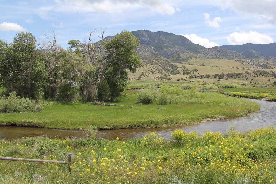 montana south boulder trout fishing mountain range and river